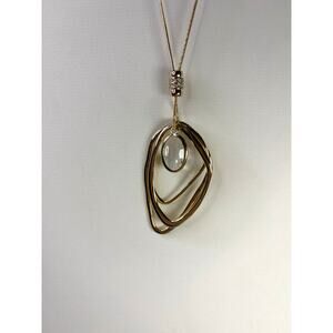 Premier Designs Gold Tone Drop Statement Layering Necklace 34"